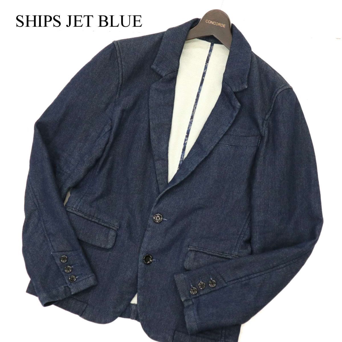 SHIPS JET BLUE シップス 通年 スウェット★ デニム 2B テーラード ジャケット Sz.M　メンズ　C3T06843_8#O_画像1