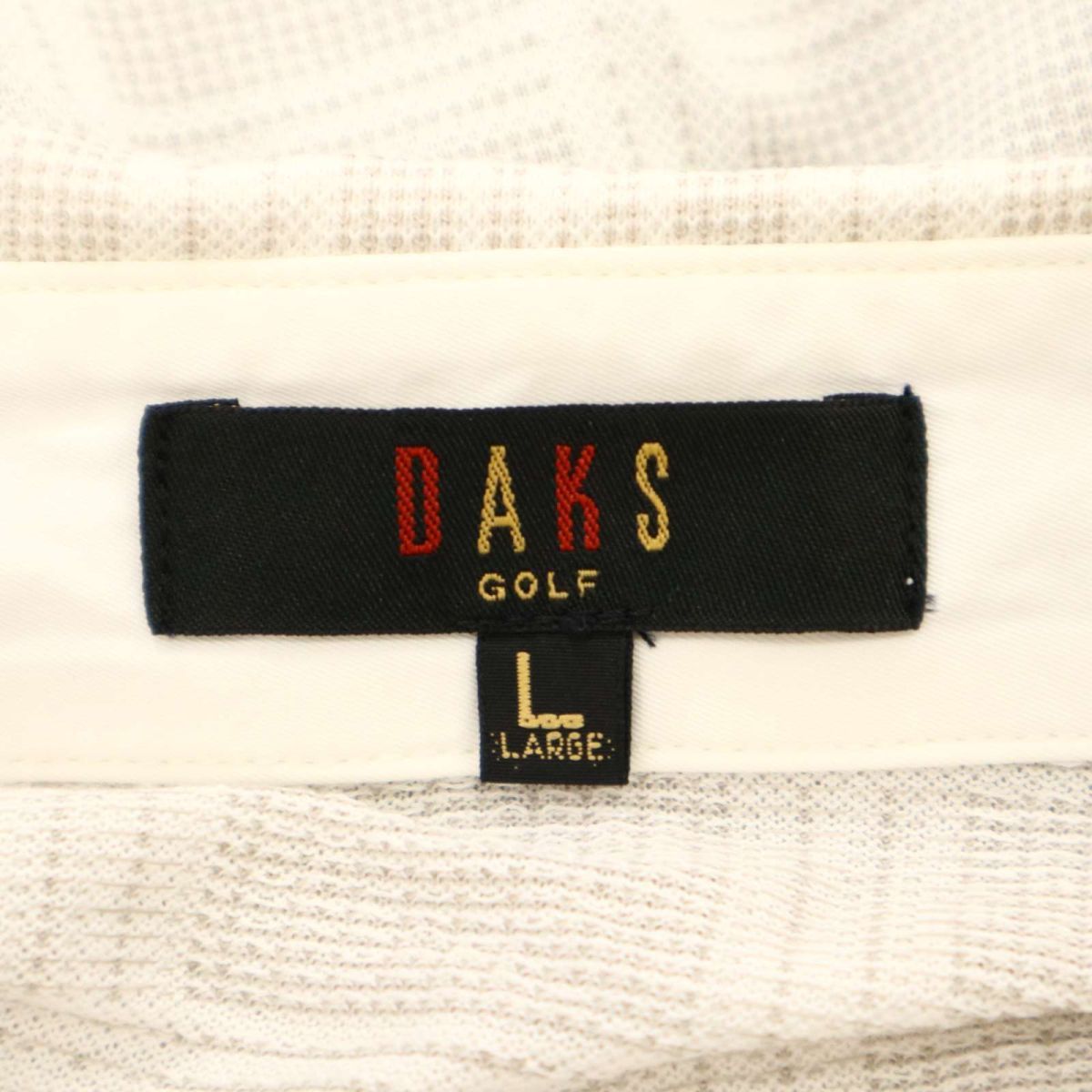 DAKS GOLF ダックス ゴルフ 通年 ロゴ刺繍★ 長袖 チャック ポロシャツ Sz.L　メンズ グレー 日本製　C3T07138_8#C_画像6