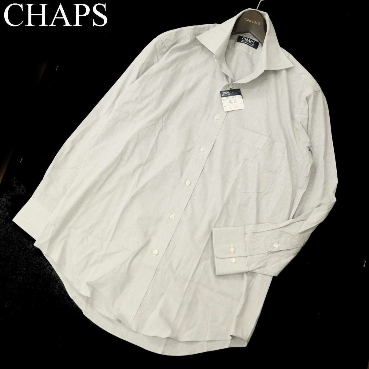 【新品 未使用】 CHAPS チャップス ラルフローレン 通年 長袖 Yシャツ Sz.39-42　メンズ グレー ビジカジ　C3T07274_8#C_画像1