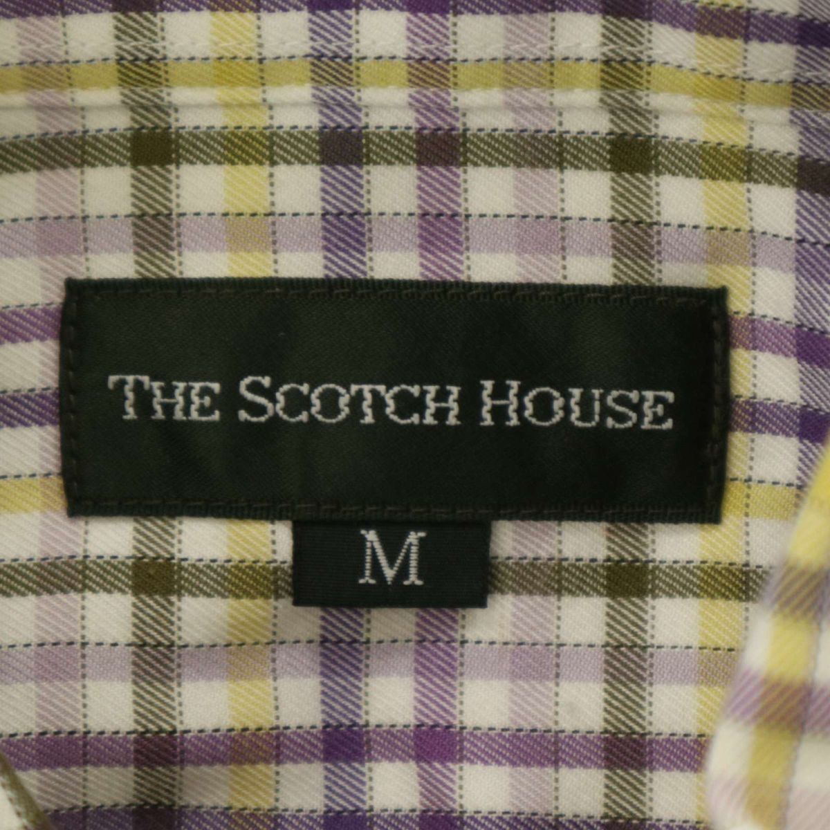 THE SCOTCH HOUSE スコッチハウス 通年 長袖 ボタンダウン チェック★ シャツ Sz.M　メンズ　C3T07305_8#C_画像6