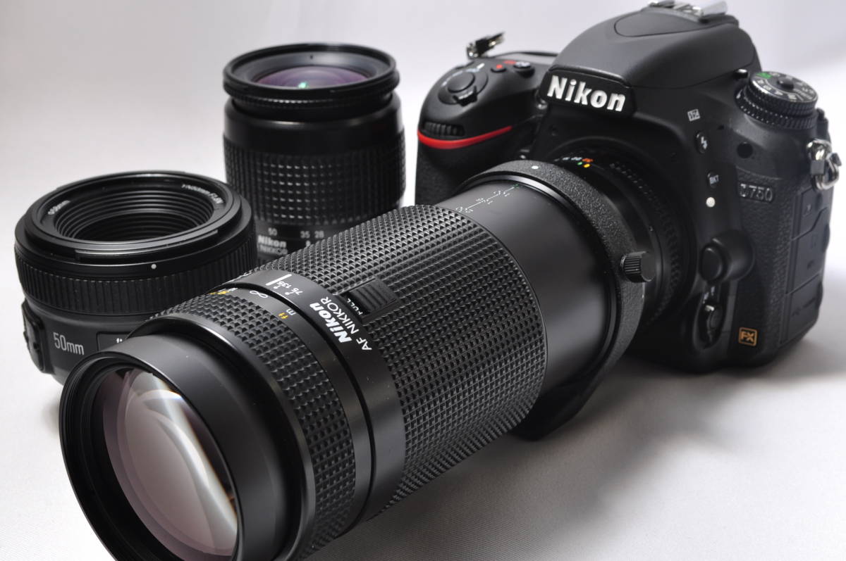 極上美品 Nikon ニコン D750 単焦点&標準&超望遠トリプルレンズセット