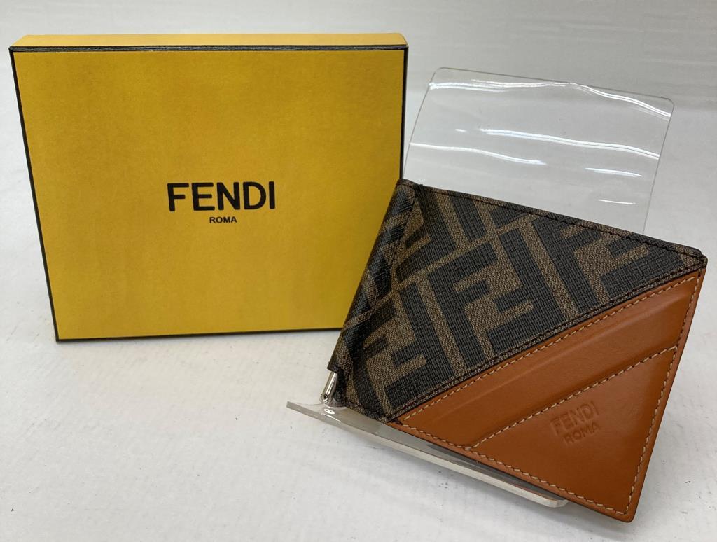 フェンディ FENDI マネークリップ FFロゴ 7M0281 ネイビー-