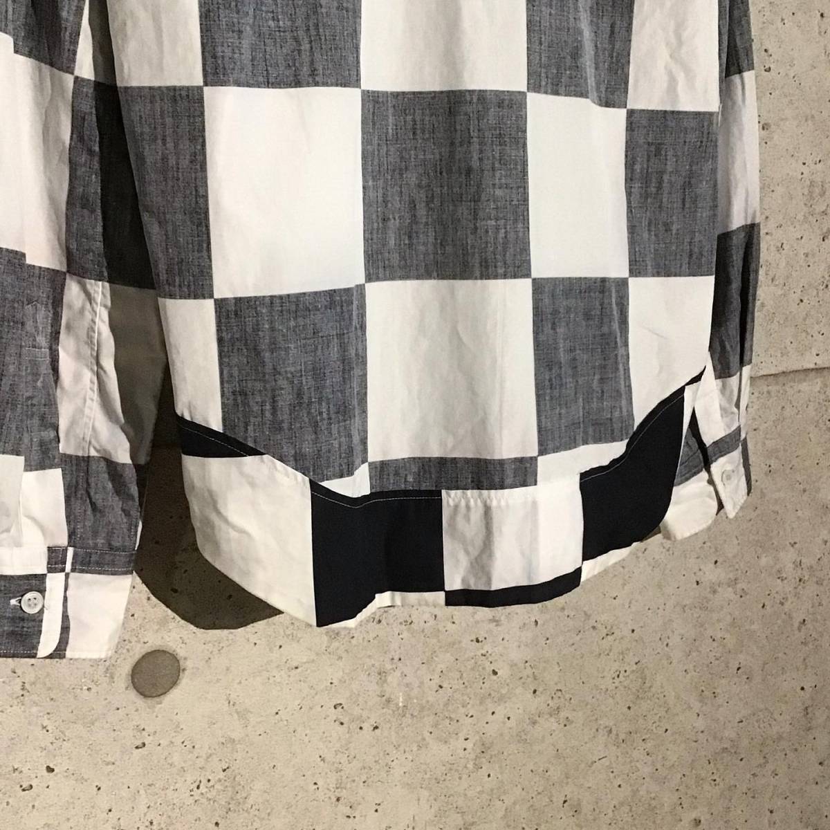 ONtheCORNER ITEM No.1116/COMMEdesGARCONS HOMMEPLUS コムデギャルソンオムプリュス ブロックチェック 切り返しブラウス 02ss size:M_画像5