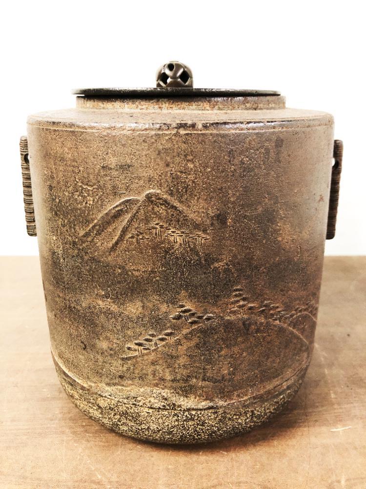 ☆時代名品茶道具享保年肩衛筒釜☆ 大西清右衛門書付(浄長) 五郎左衛門
