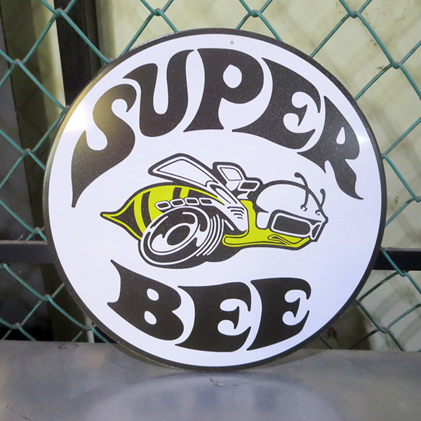 ラウンド メタルサイン SUPER BEE 看板_画像1