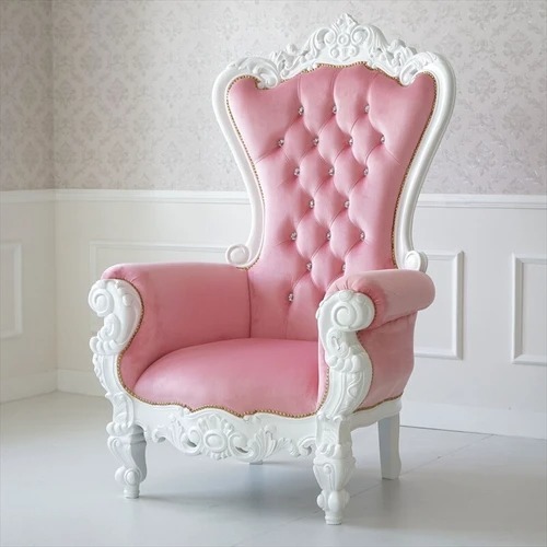  special price! Princess . series mahogany .. sama. white wood pink leather single sofa pink leather single chair 