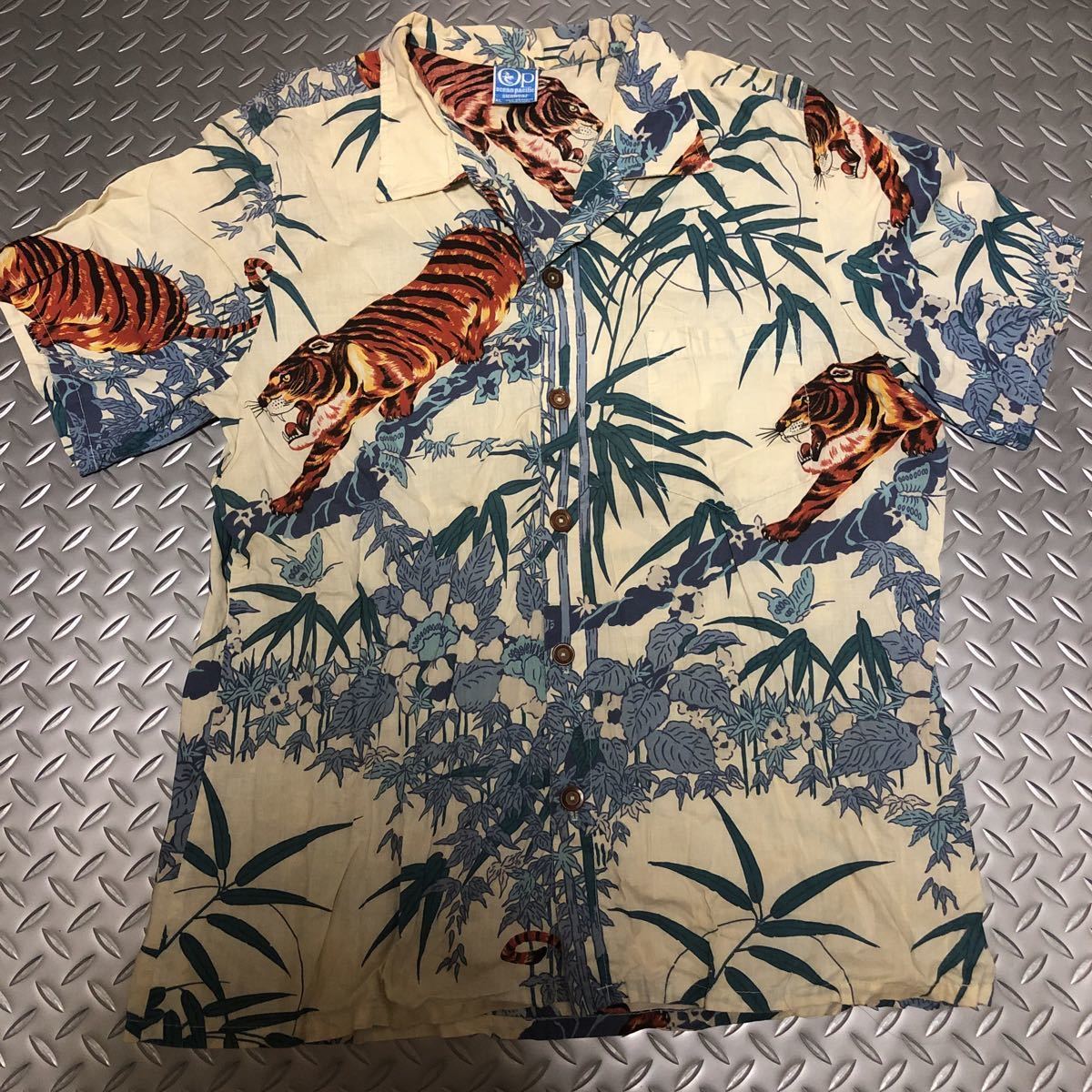 70's 80's OP ocean pacific shirt vintage アロハシャツ　ヴィンテージ　サーフィン オーシャンパシフィック 虎　ハワイアンシャツ
