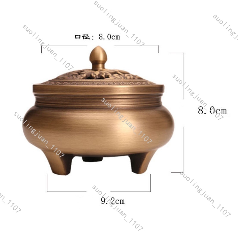  censer .. censer copper made copper work . plate fragrance establish . road three pair censer incense stick lotus #0242