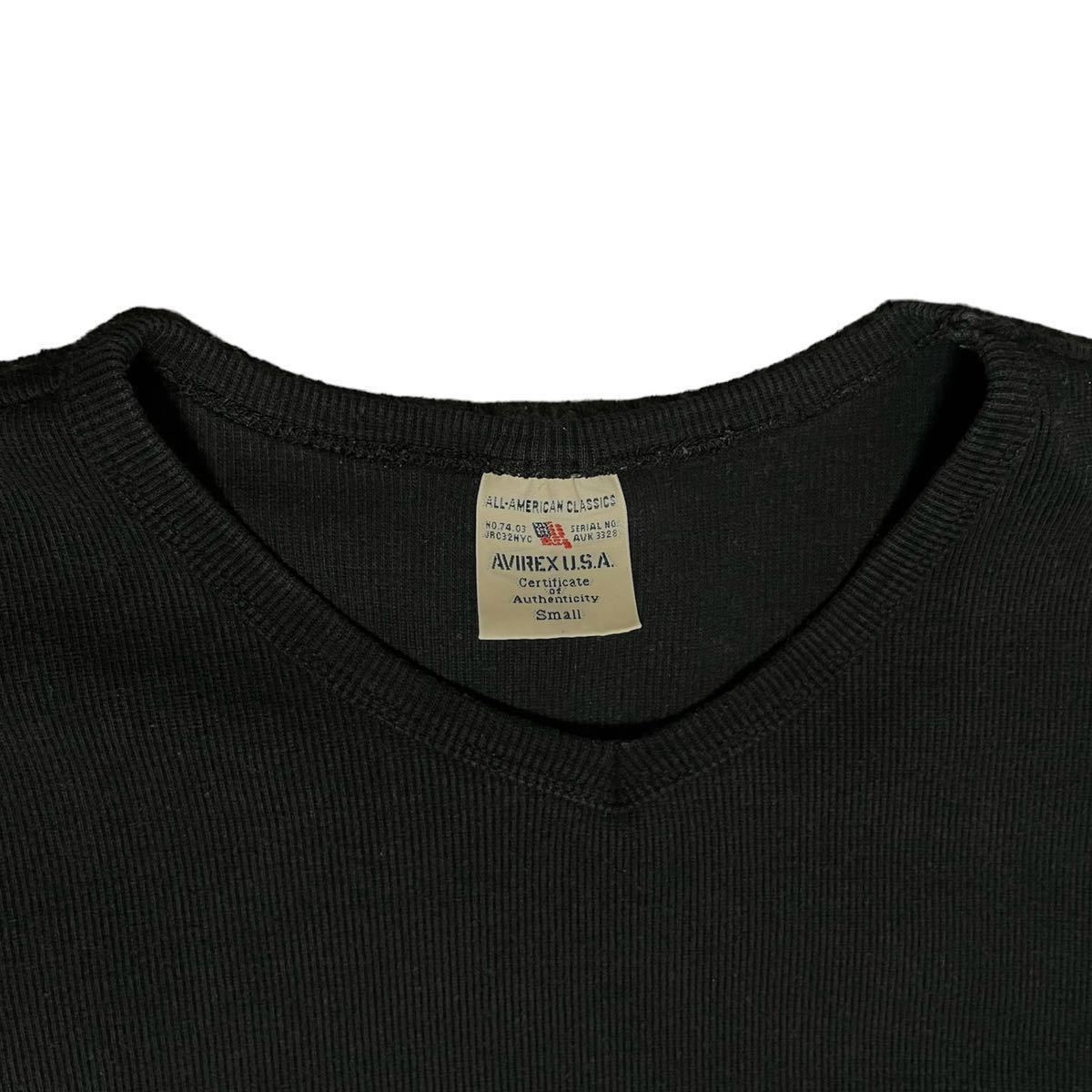 AVIREX Avirex tei Lee DAILY short sleeves T-shirt black undecorated fabric black tops lady's attire goods secondhand goods [4890]F