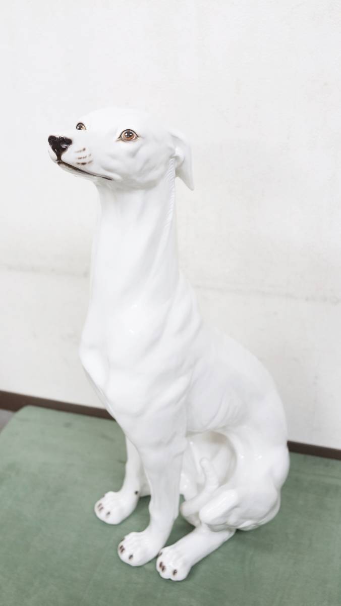 爆売り！ 特大 白い犬 陶器置物 置物 陶器 陶磁器 犬 オブジェ