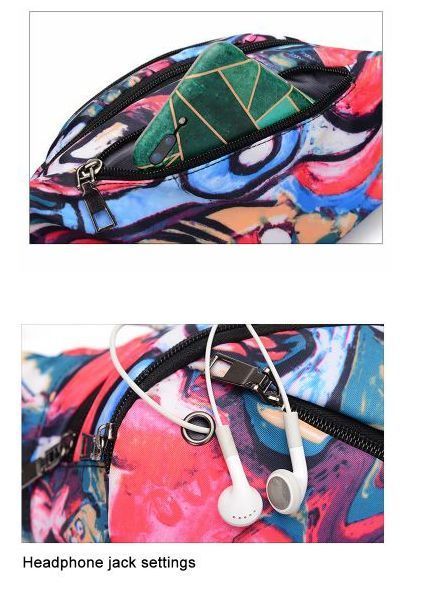  бесплатная доставка женский поясная сумка небольшая сумочка сумка "body" mo The ik рисунок принт водонепроницаемый futoshi ремень красочный 