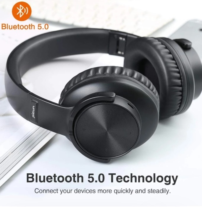 送料無料 ワイヤレスヘッドフォン Bluetooth5.0ヘッドホン 40h再生 タッチコントロール マイク イヤホン ヘッドセット 電話 PC_画像1