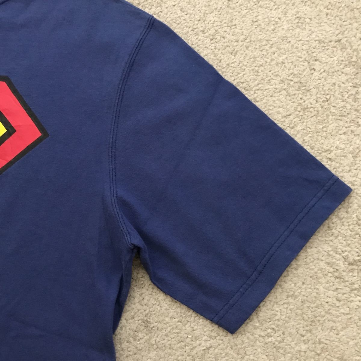 90s USA製 LANDS' END ランズエンド × SUPERMAN スーパーマン Tシャツ mens LARGE 42-44 DC COMICS ビンテージ 半袖 Sロゴ MADE IN USA_画像6