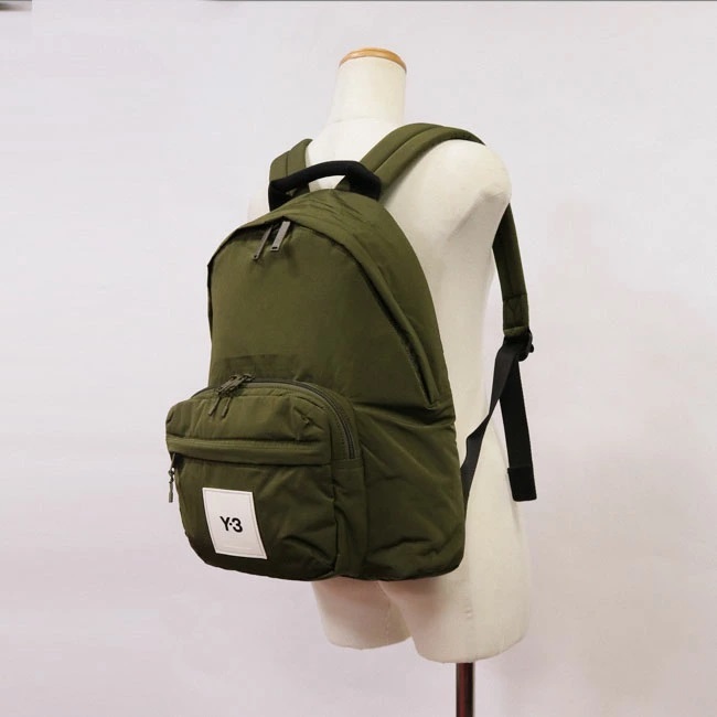新品 即決 Y-3 ワイスリー バックパック ナイロン ロゴ リュック 鞄 カーキ バッグ 超軽量