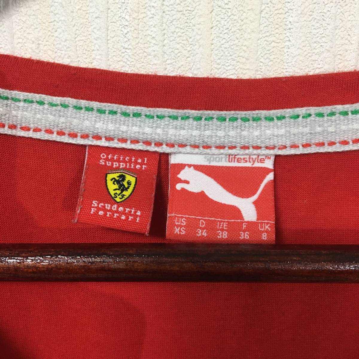 ☆状態良好☆正規品 PUMA Ferrari プーマ フェラーリ ダブルネーム シャツ ブラウス レディース/女性用 海外XSサイズ の画像9