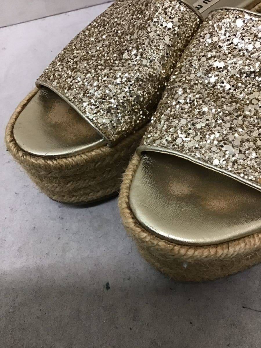 特別価格 スライドサンダル 20230825【miumiu】ミュウミュウ サンダル