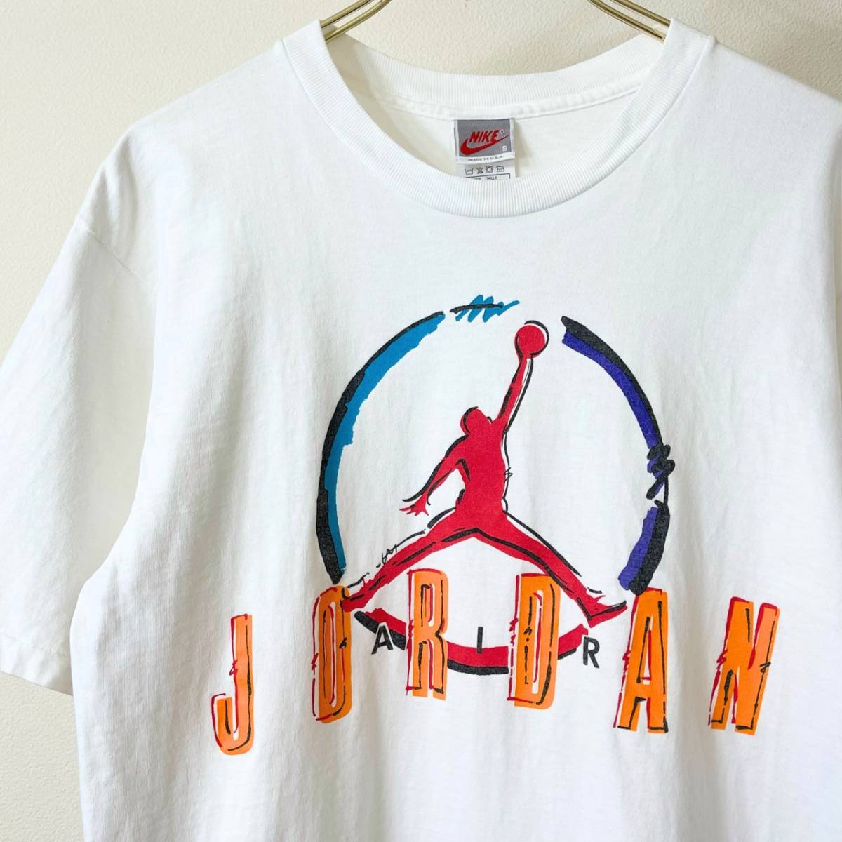 希少《 Air Jordan / Made in USA 》90s 美品【 エアジョーダン NIKE ナイキ ビンテージ Tシャツ 白 ホワイト S アメリカ製 】