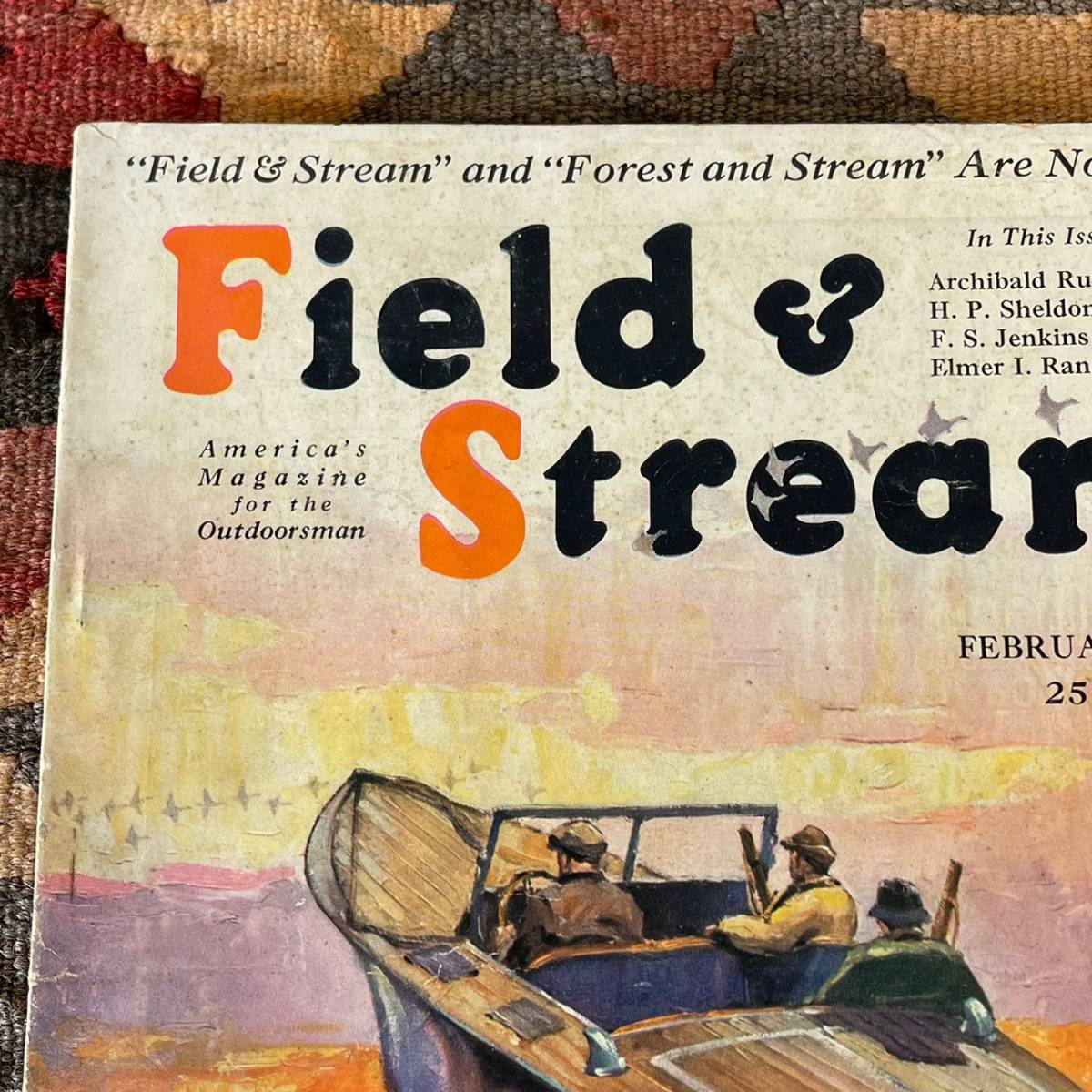  rare { FIELD STREAM / 1931 year 2 month }50s[ Vintage America outdoor magazine book@ hunting fishing 30 ]