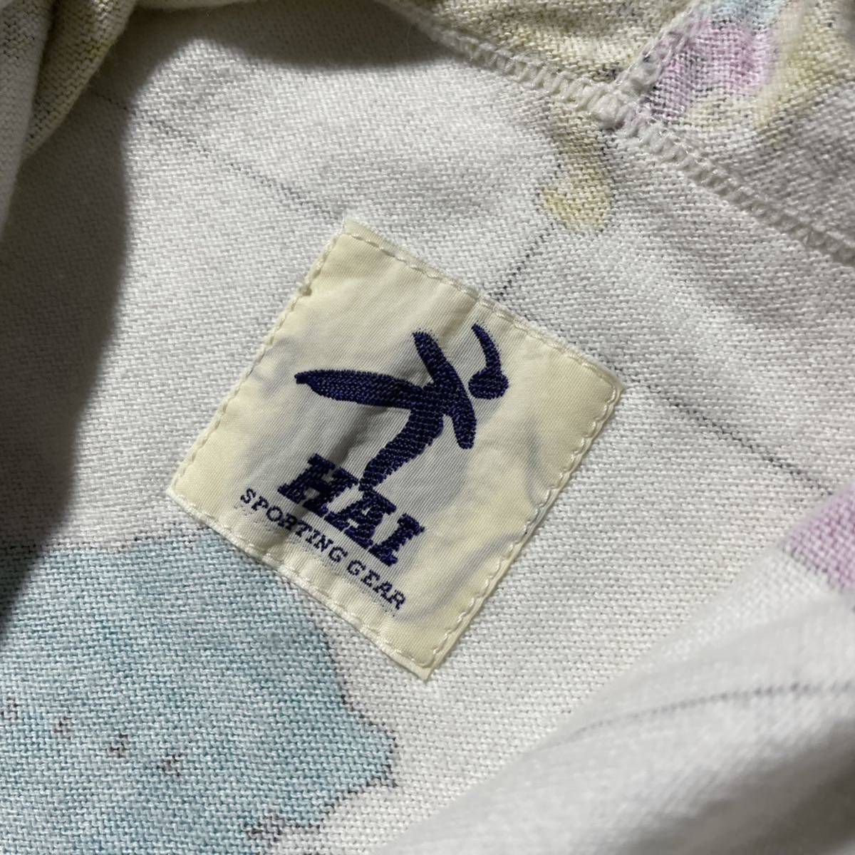 90s- HAI SPORTING GEAR L/S Tシャツフード世界地図ヴィンテージISSEY