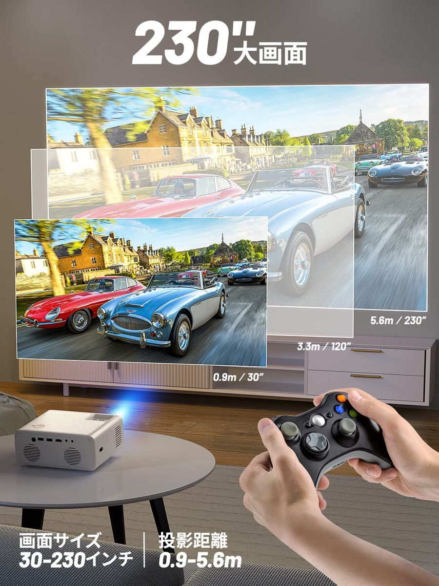 CLOKOWE 小型プロジェクター 2.4G+5GWiFi 9500lm ネイティブ1080P スマホと直接接続 変換ケーブル不要