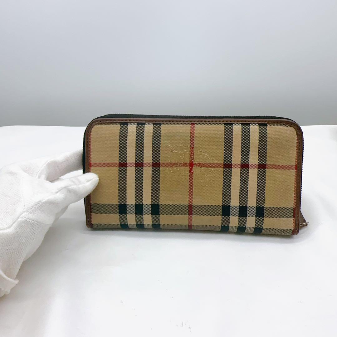 美品】Burberry バーバリー 長財布 ラウンドファスナー ノバチェック