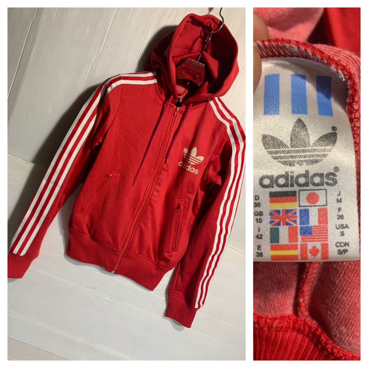 adidas(アディダス) 90-00S 銀タグ 万国旗タグ デタッチャブルスリーブ