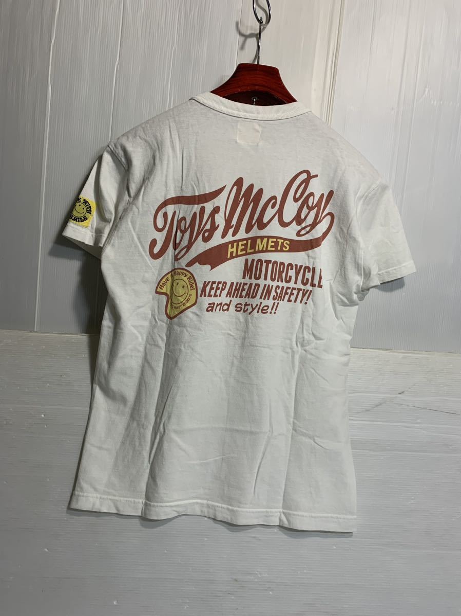 TOYS McCOY HELMET トイズマッコイ ヘルメット × Harvey Ball バーベイボール スマイル ROAD RIDER Tシャツ 白 S ホワイトの画像4