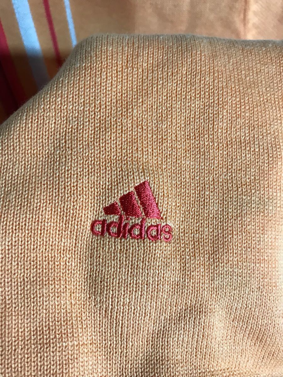 adidas アディダス テーラーメイドゴルフ SAMPLE 50年代ロカビリーシャツ風ストライプデザイン 半袖 ハーフZIP ニットポロシャツ M / M_画像7