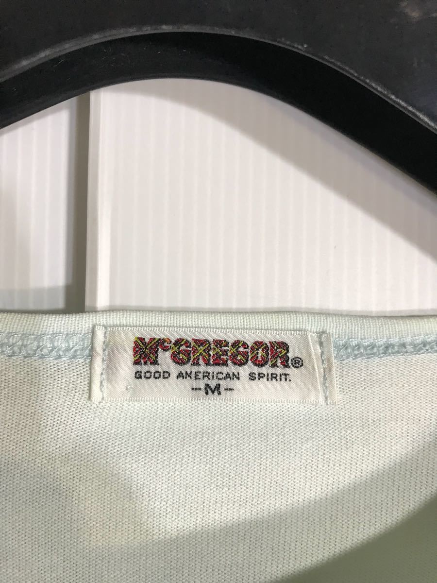 McGREGOR マクレガー マックレガー ニチメン 日本製 綿100 ライムグリーン ？ 淡色 長袖 Tシャツ ロンT M_画像4