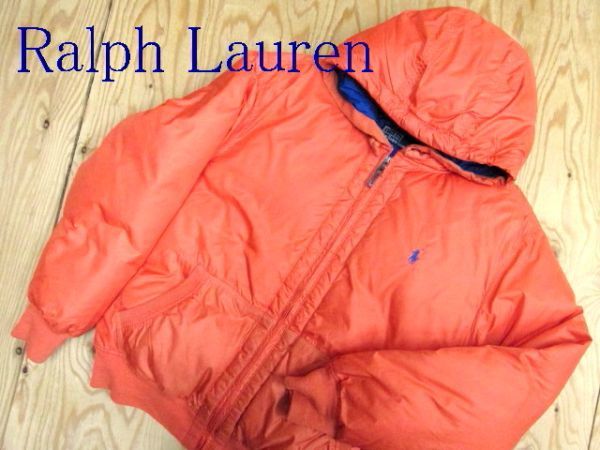 ★ラルフローレン RalphLauren★ワンポイントポニー フーディダウンジャケット メンズ オレンジ★R50813024A_画像1