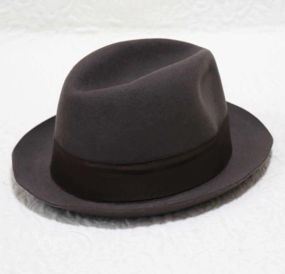 新品タグ付き【Borsalino ボルサリーノ 】上質ウール ファーフェルトハット ショートブリム 茶 58 v2176-1650_画像6