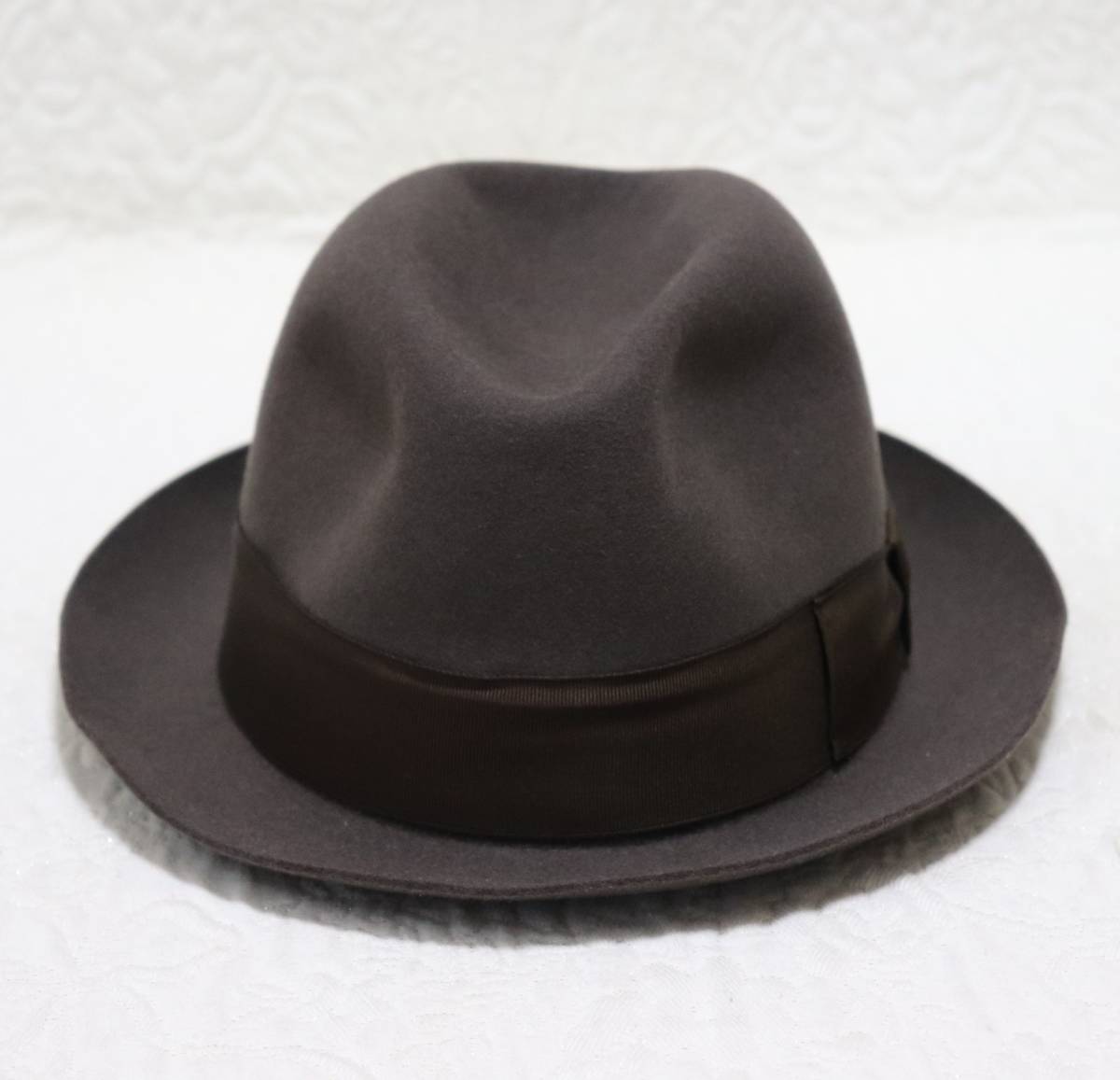 新品タグ付き【Borsalino ボルサリーノ 】上質ウール ファーフェルトハット ショートブリム 茶 58 v2176-1650_画像3