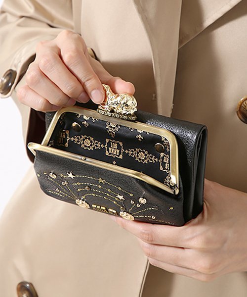 新品箱付き【ANNA SUI アナスイ】やぎ革ファンタジア 外口金 がま口二