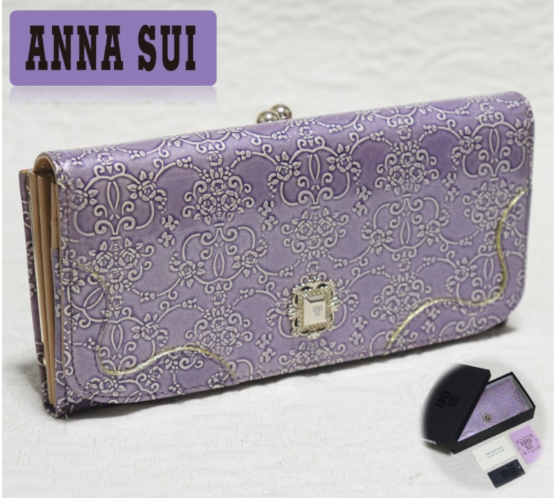 新品訳箱付き【ANNA SUI アナスイ】本革 ルーミー 口金 がま口