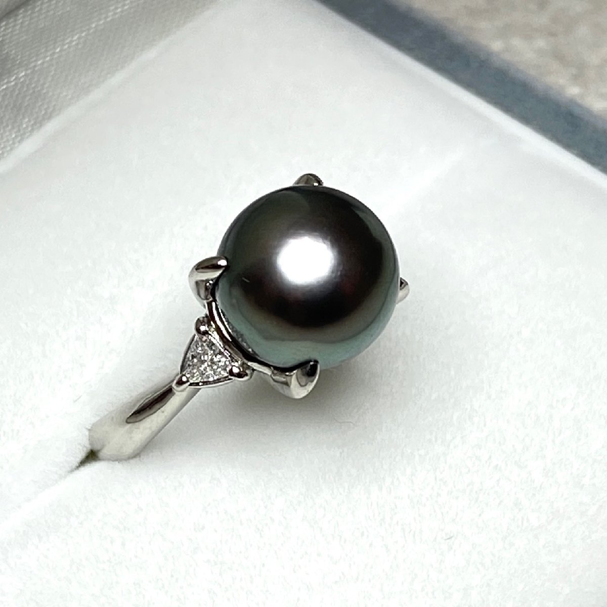 ☆【KJC】鑑別書付き Pt900(プラチナ)南洋 黒蝶真珠 9.8mm ☆【KJC】鑑別書付き Pt900(プラチナ)南洋 黒蝶真珠 9.8mm