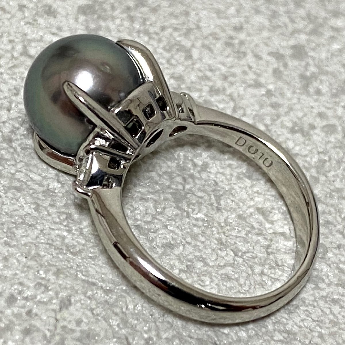 ☆【KJC】鑑別書付き Pt900(プラチナ)南洋 黒蝶真珠 9.8mm ☆【KJC】鑑別書付き Pt900(プラチナ)南洋 黒蝶真珠 9.8mm
