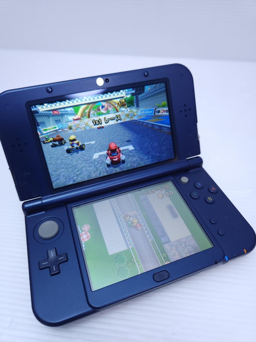 美品 動作品 NINTENDO Newニンテンドー3DSLL 本体 メタリック青 任天堂