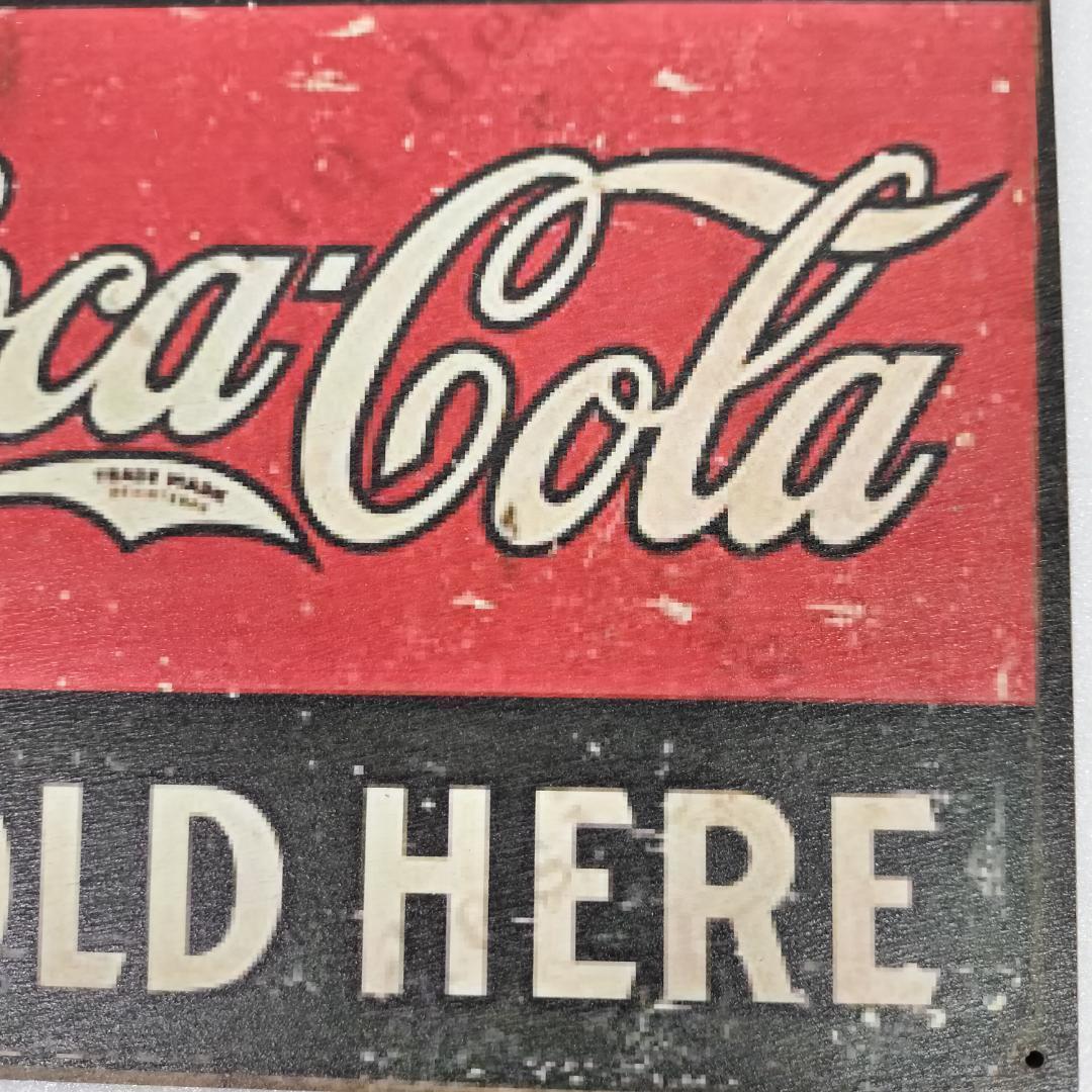 (85) ベニヤ 看板 ポスター レトロ 昭和 コカ・コーラ Coca-Cola_画像5