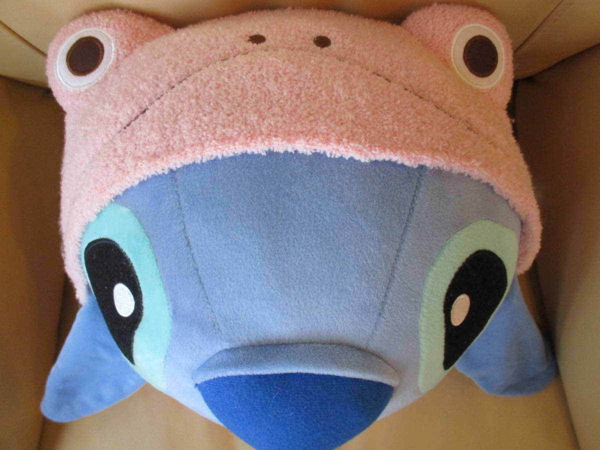 ■Disney StitcH【スティッチ★ピンク かえる かぶりもの /ネクタイ】カエル 蛙 着ぐるみ ぬいぐるみ お人形 足の裏;Stitch_画像1