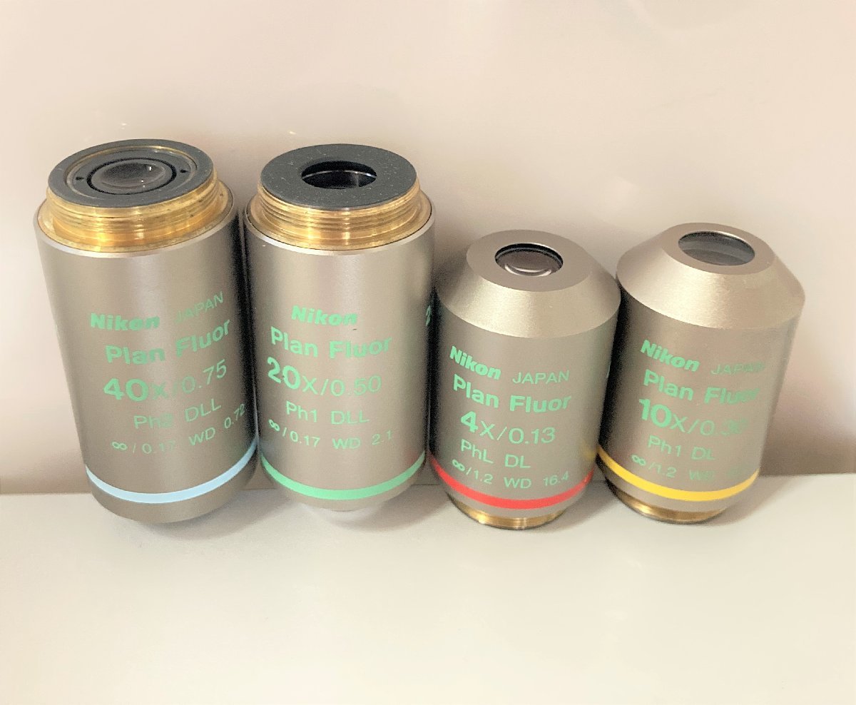 井8-12】Nikon 対物レンズ Plan Fluor 40x/0.75 20x/0.50 10x/0.30 4x