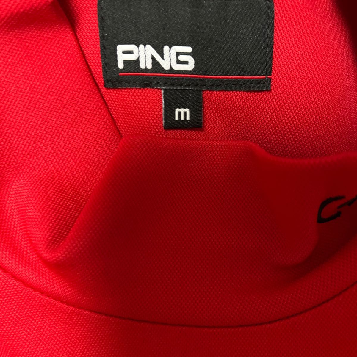 ping ピン　ハイネックシャツUV・冷感・吸水速乾 メンズ　M 赤　レッド