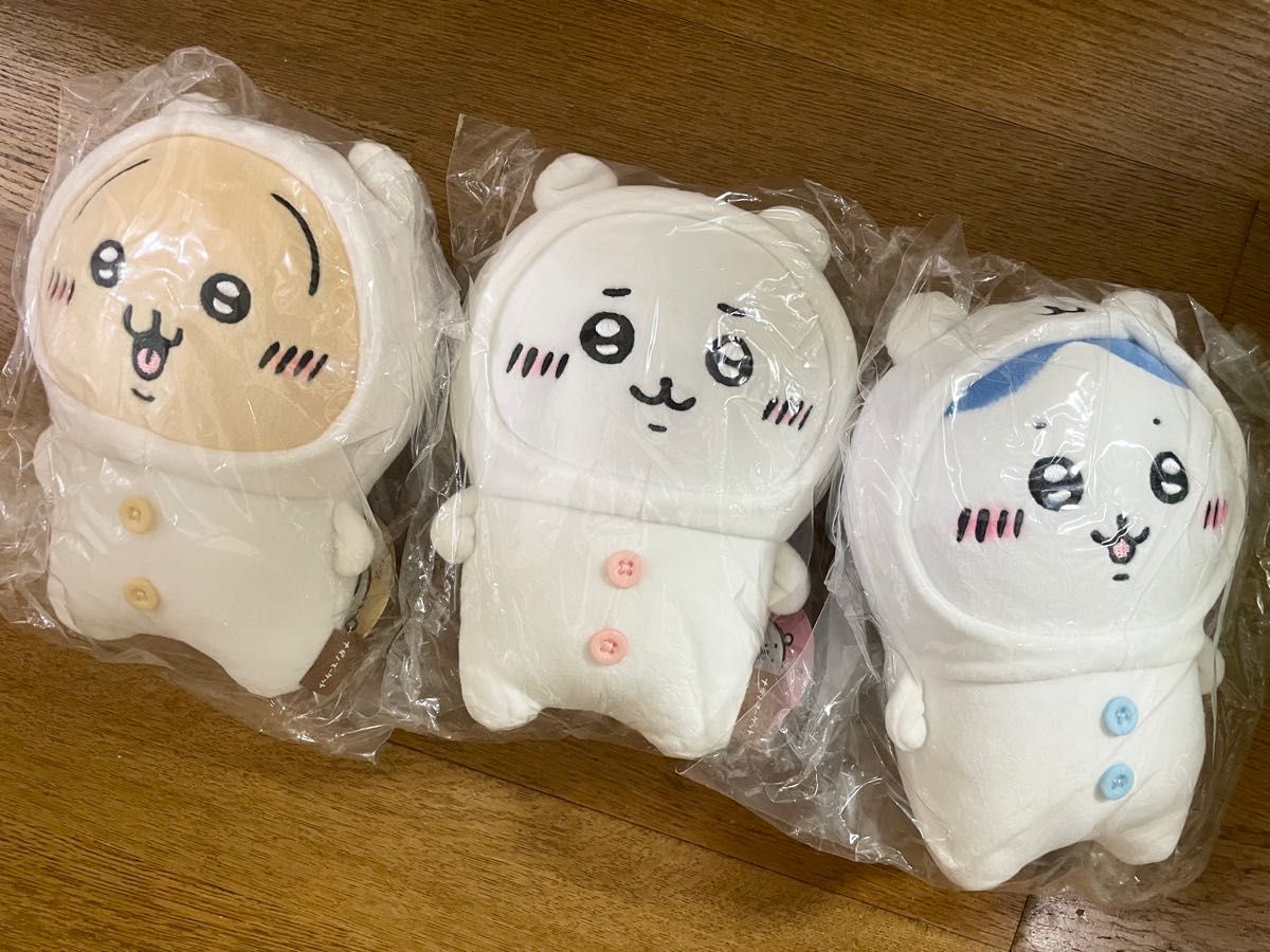 新品】ナガノくま ちいかわにかぶられたぬいぐるみS ちいかわ ハチワレ