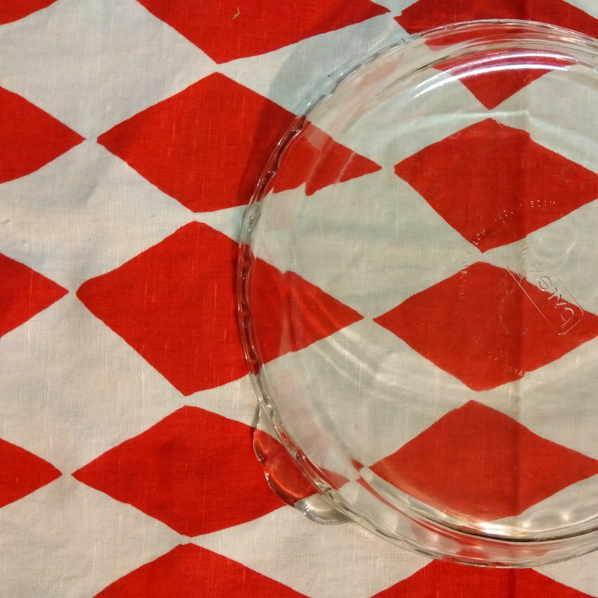 昭和レトロ　パイレックス　強化ガラス　パイ皿　ビンテージ_画像2