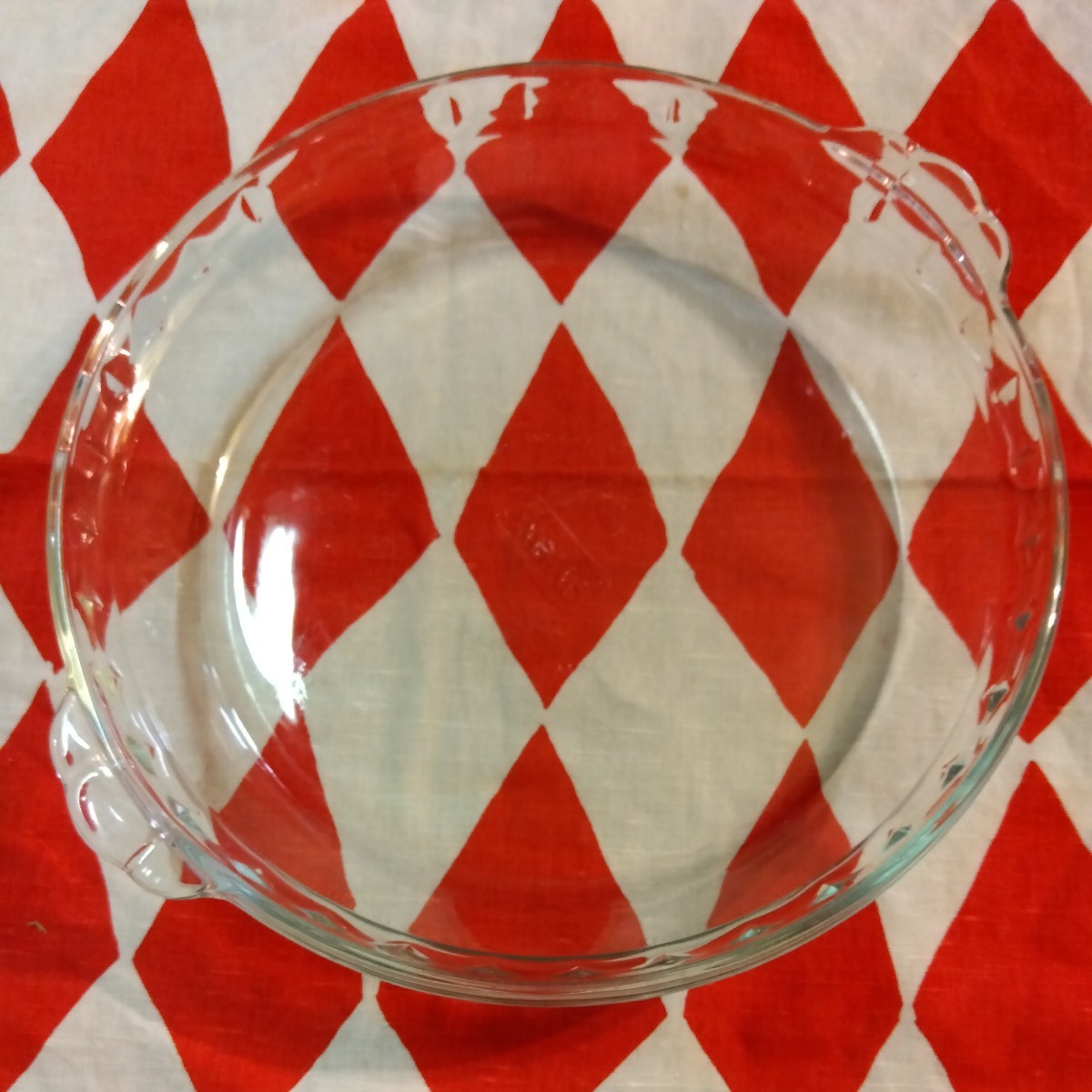 昭和レトロ　パイレックス　強化ガラス　パイ皿　ビンテージ_画像1