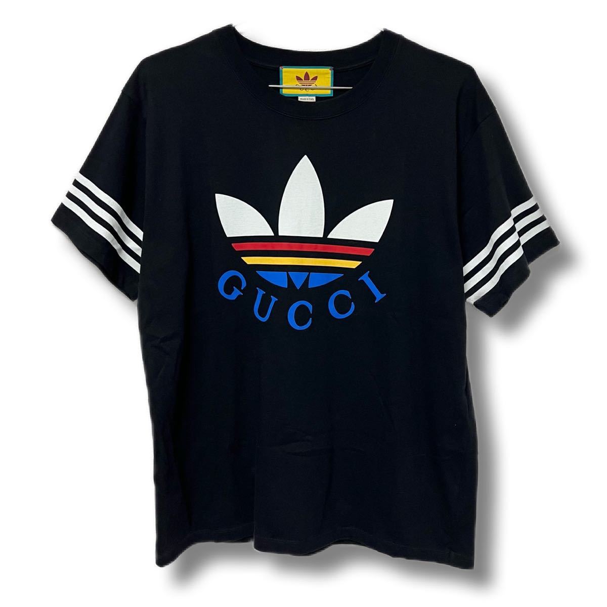 GUCCI × adidas グッチ　アディダス コラボ　22SS Tシャツ　トレフォイルロゴ　ブラック_画像1