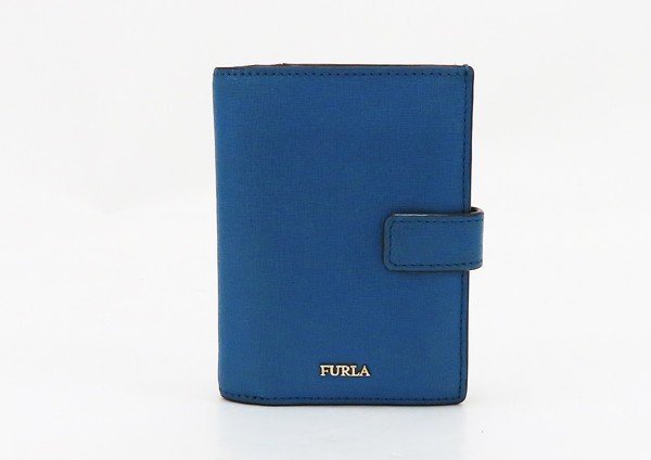◇【FURLA フルラ】2つ折り財布 ブルー_画像1