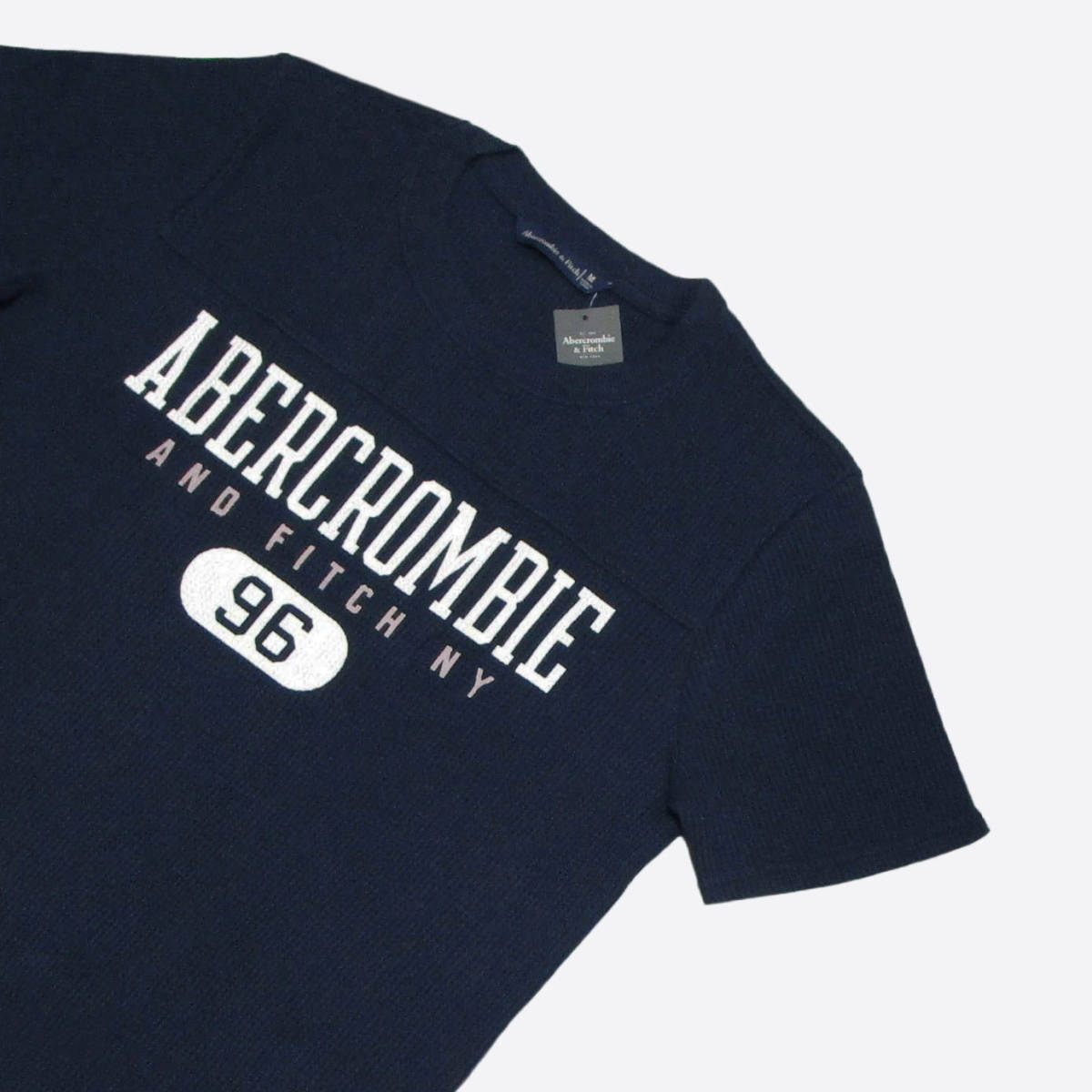 ★SALE★Abercrombie & Fitch/アバクロ★ロゴプリントサーマル半袖Tシャツ (Navy/M)_画像2