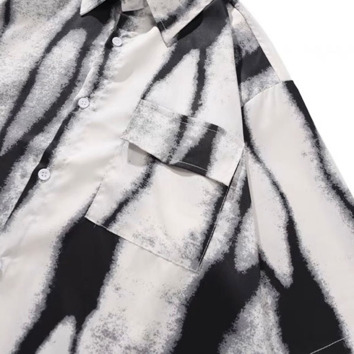 【新品】BLACK & WHITE SHIRT アロハシャツ ハワイアンシャツ
