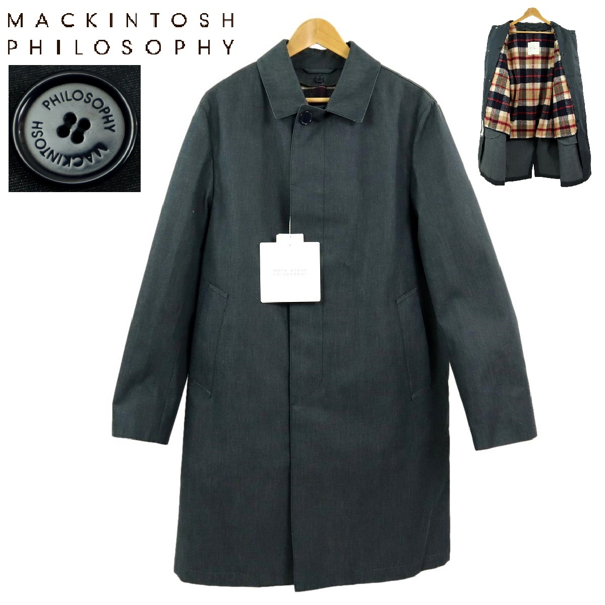 【S2831】【新品】【定価79,200円】【サイズ42】MACKINTOSH PHILOSOPHY マッキントッシュフィロソフィー ステンカラーコート ライナー付_画像1