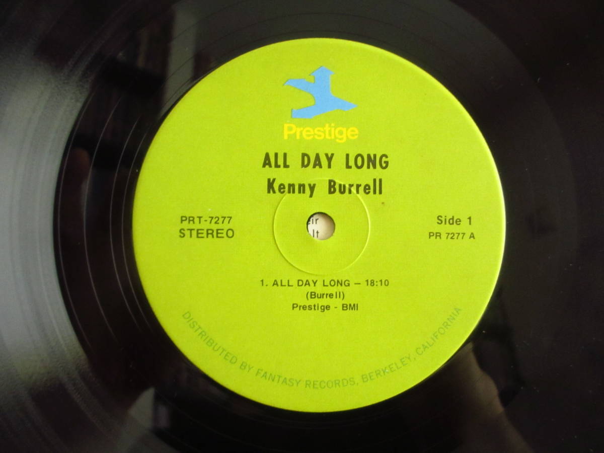 US盤 / Kenny Burrell / ケニーバレル / All Day Long / Prestige / PRT-7277 / 黄緑ラベル_画像3